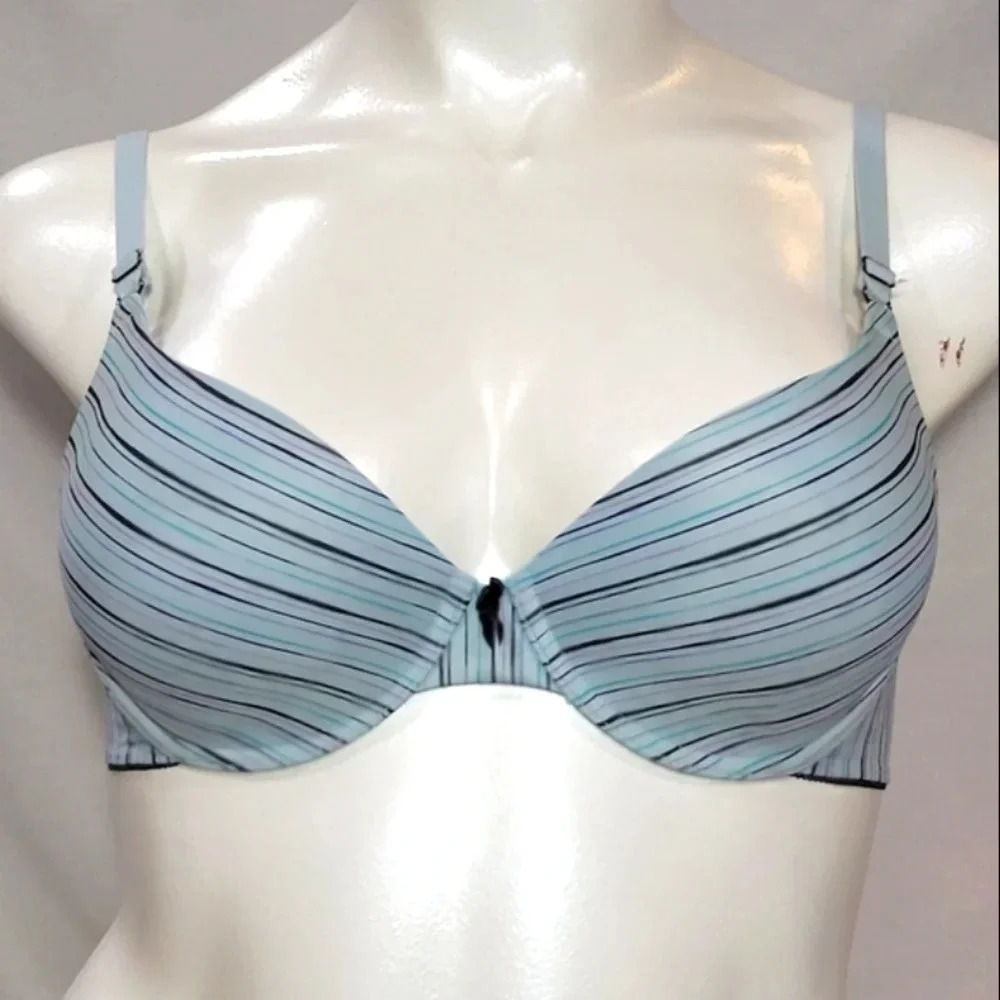 36D Maidenform‎ 7959 One Fabulous Fit Demi UW Bra  Blue Stripe
